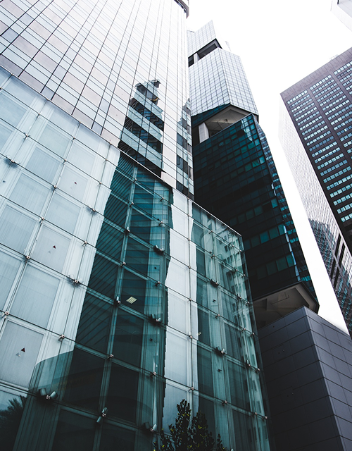 Modern business buildings